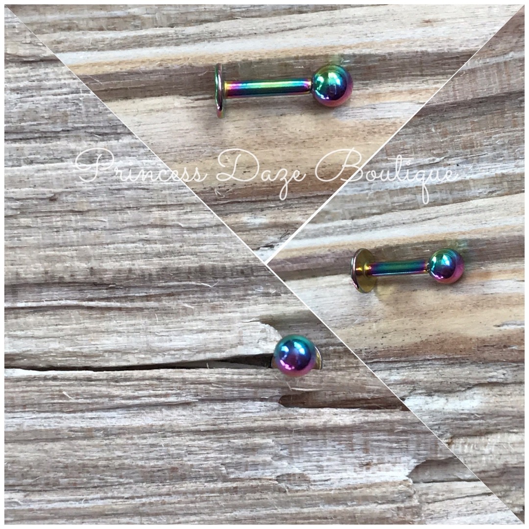 Rainbow Labret Monroe Lip Tragus Piercing